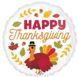Pilgrim Turkey Metallic Thanksgiving Foil Balloon