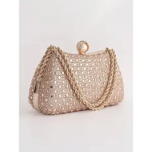 [Mother's Day] Sparkling Rhinestone, Sparkling Embellishments Ladies' Clutch Evening Bag, Festive Bag, Party Bag, Diamond-Studded Ring Handbag, Shoulder Chain Crossbody Bag Ideal for Weddings, Parties, Banquets, Easter, Graduation Season, Compact Size