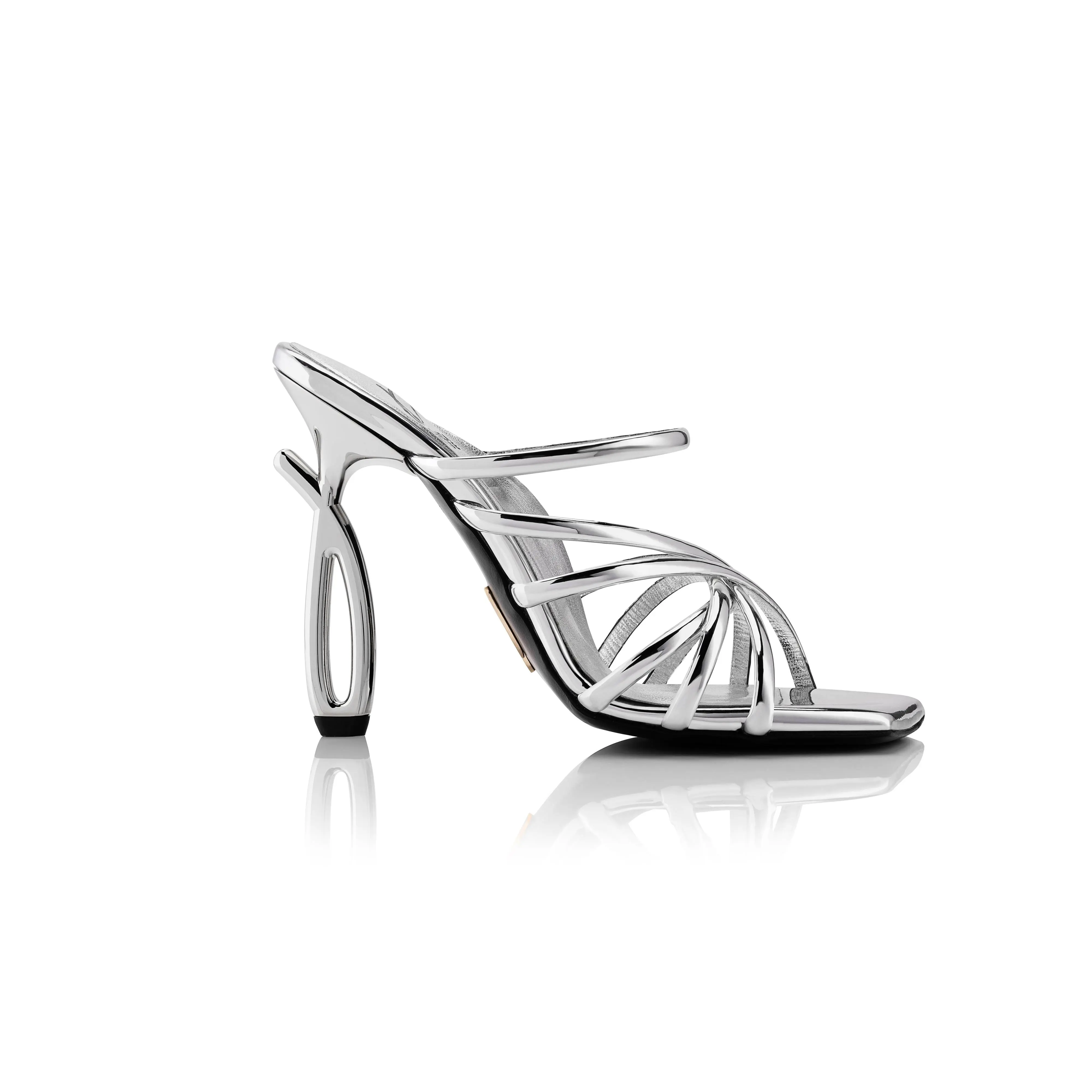 Daniela Uribe Entwine Sandal (Metallic Silver) Shoe Footwear Women Walking Shoes Summer Girl Leather italian made luxury shoes
