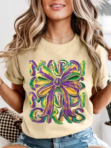 Mardi Gras ~ Unisex Short Sleeve CC Garment Dyed T-Shirt Printed in the USA