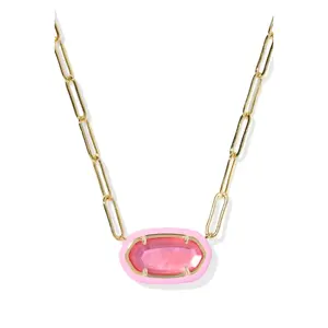 Kendra Scott Elisa Enamel Frame Paperclip Necklace