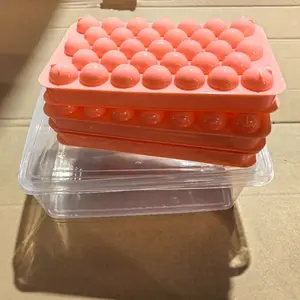 2026 New 33 Grid Food Grade Homemade Ice Grid Whiskey Ice Hockey Mould Round Ice Cube Ice Ball Molds Ice Box Ice Storage Box Home Bar Accessories Household