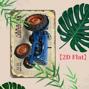 2D Flat - 1pc Vintage Fordson Major Tractor Metal Sign - 12x8 Inch (30x20cm) Farmhouse Decor with 45 Engine Design, Heavy-Duty Metal Construction for, Bar, Tractor Room Decor, Classic Style, Durable Material, Home Decorators