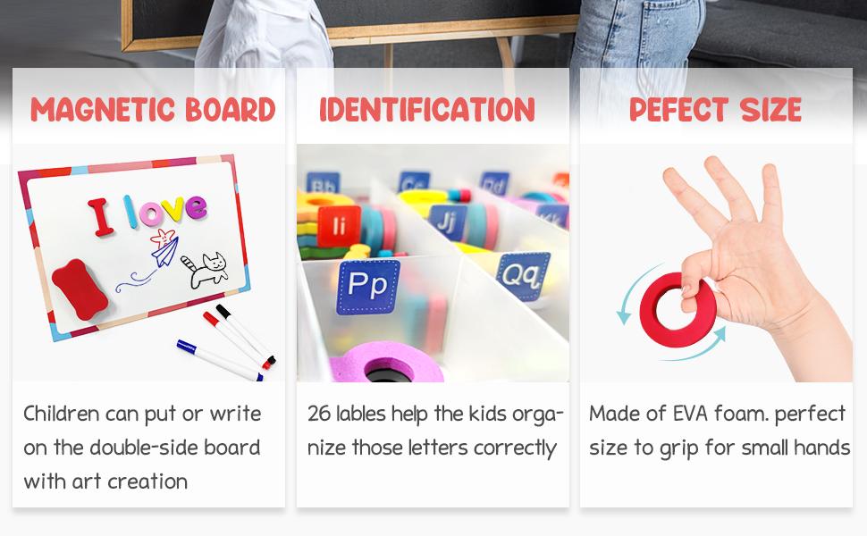 Classroom Magnetic Alphabet Letters Kit 238 Pcs with Double - Side Magnet Board - Foam Alphabet Letters for Preschool Kids Toddler Spelling and Learning Colorful ABC Education Fridge Magnets Classroom Magnetic Alphabet Letters Kit 238 Pcs with Double - Side Magnet Board - Foam Alphabet Letters for Preschool Kids Toddler Spelling and Learning Colorful ABC Education Fridge Magnets