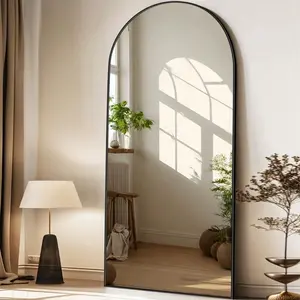 Antok Full Length Mirror, 57"X19" Arch Floor Mirror, Floor Standing Mirror Freestanding Arch Full Body Mirror With Stand For Bedroom, Hanging Mounted Mirror For Living Room Cloakroom Decor Kitchen All Seasons Gold Glass Glass