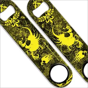 Stainless Steel Printed Neon Speed Bottle Opener, Bar Key with Mohawk Skulls Design, Multi-Color Options, Bar & Kitchen Utensils