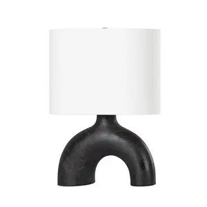 Valhalla Table Lamp - Modern Ceramic Design with Earth Charcoal Finish and Unique Brown-Black Hue