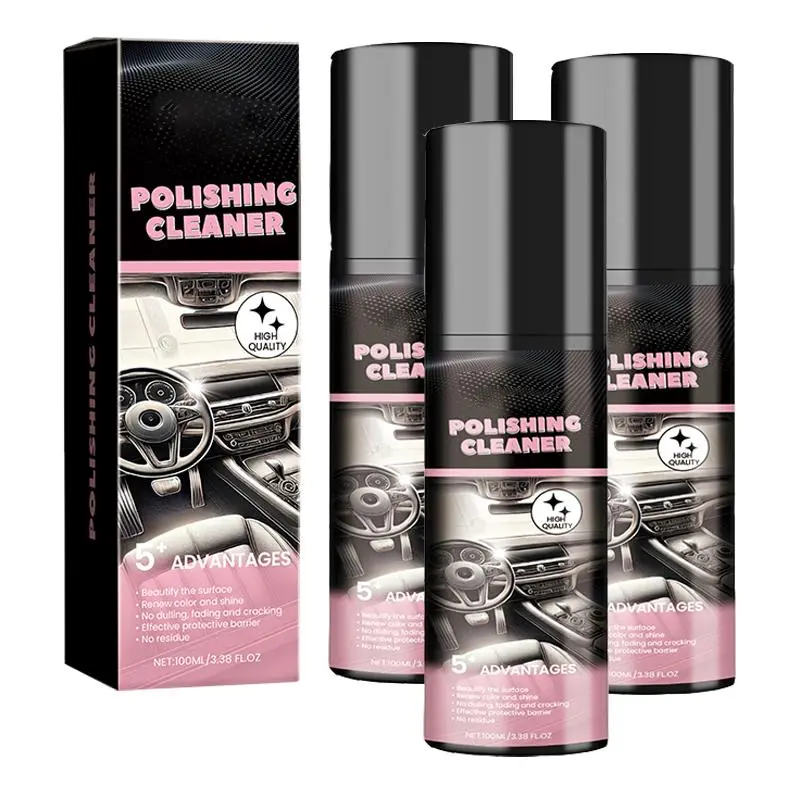 Car Interior Cleaner Waterless Spray wax InteriorPolish and Restorer 100ML Deep Clean Polishing Cleaner
