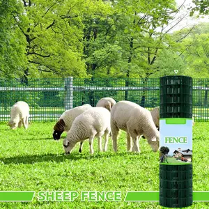 Green PVC Coated Welded Wire Fence 36 Inch x 50 Foot, 2 Inch x 3 Inch 16GA, Garden Border Fencing Roll Vinyl Coating Metal Wire Mesh for Yard Vegetable Plant Protection Poultry Netting
