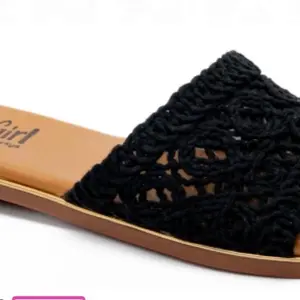 Corkys Hey Beach Black Slide Sandal - Comfortable & Durable Cork Footbed with Adjustable Buckle Strap for All-Day Wear