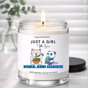 Valentines Day gifts for girlfriend, gifts Teen girls, Teenagers Birthday, Coworker Secret Santa, Trend TikTok White Elephant gifts, Sarcastic gift for Bestie, Cousin, Friends, Friendship gifts Loves Boba & Ramen Candle, Cute Anime Gift, Kawaii Room Decor