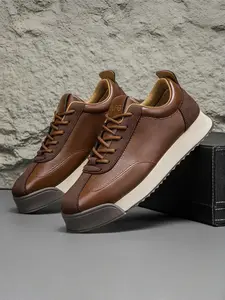 Men's Plus Size Brown - Toned Retro Casual Shoes, Retro Trendy Style, Leather + Suede Material, High Tolerance & Comfortable, Ideal for Plus Size Men's Daily Outfits & Leisure Outings