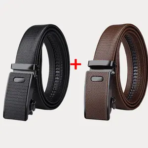 Two Men's Belt Automatic Buckle Waist Belt Korean Version Trendy Casual Middle-aged Youth Business Belt