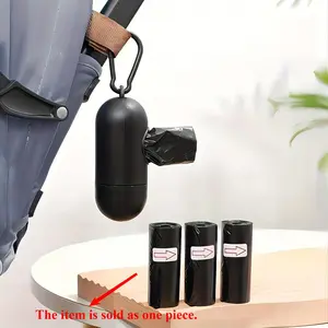1pc Stroller Portable Garbage Bag Capsule, And 1roll Of Garbage Bags Set