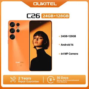2026 New OUKITEL C26 Unlocked Android 16 Phone, 24GB+128GB, 90Hz Fluid Display, 64MP Ultra-Clear Camera, 5000mAh Battery, Fast & Slim 4G Cell Phone