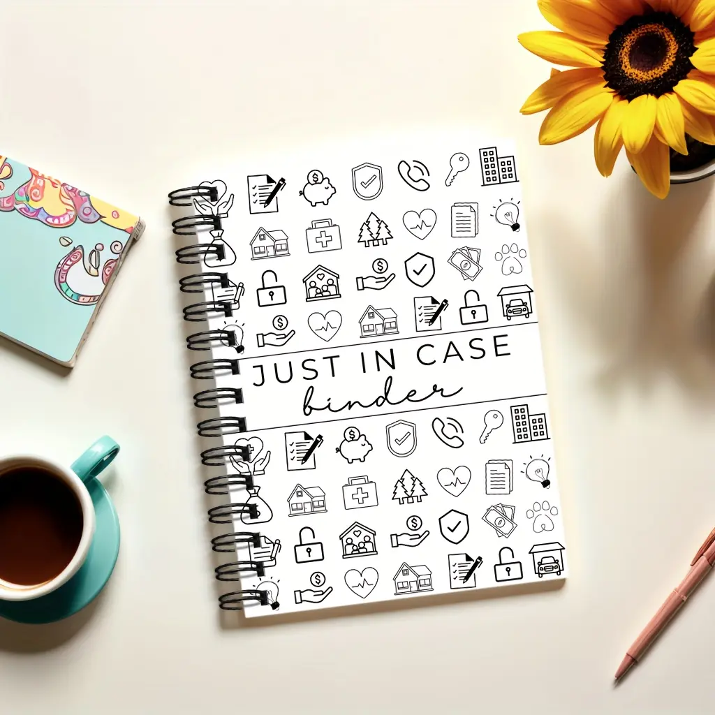 Just in Case Binder, 1 Count Emergency Life Planning Kit, Ultimate Legacy Planning Manual with Binder, Funeral Arrangements & Final Preparations, Planner Notebook