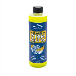 Socar Chemical High Octane Extreme Ceramic Wash & Wax, 16oz Super Hydrophobic Soap for Shine & Protection, Automotive Car Wash Equipment Bottle for Vehicle Maintenance