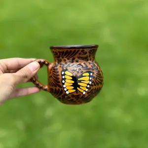Talavera Original Jarrito butterfly Mug 11oz Handcrafted Ceramic Drinkware Made in Mexico kitchen home decor birthday gift for her Coffee Cup Handmade Washable Reusable