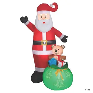 84" Santa Blow Up Inflatable Lightshow Outdoor Yard Decoration with LED Lights and Weather-Proof Fabric for Festive Christmas Scene