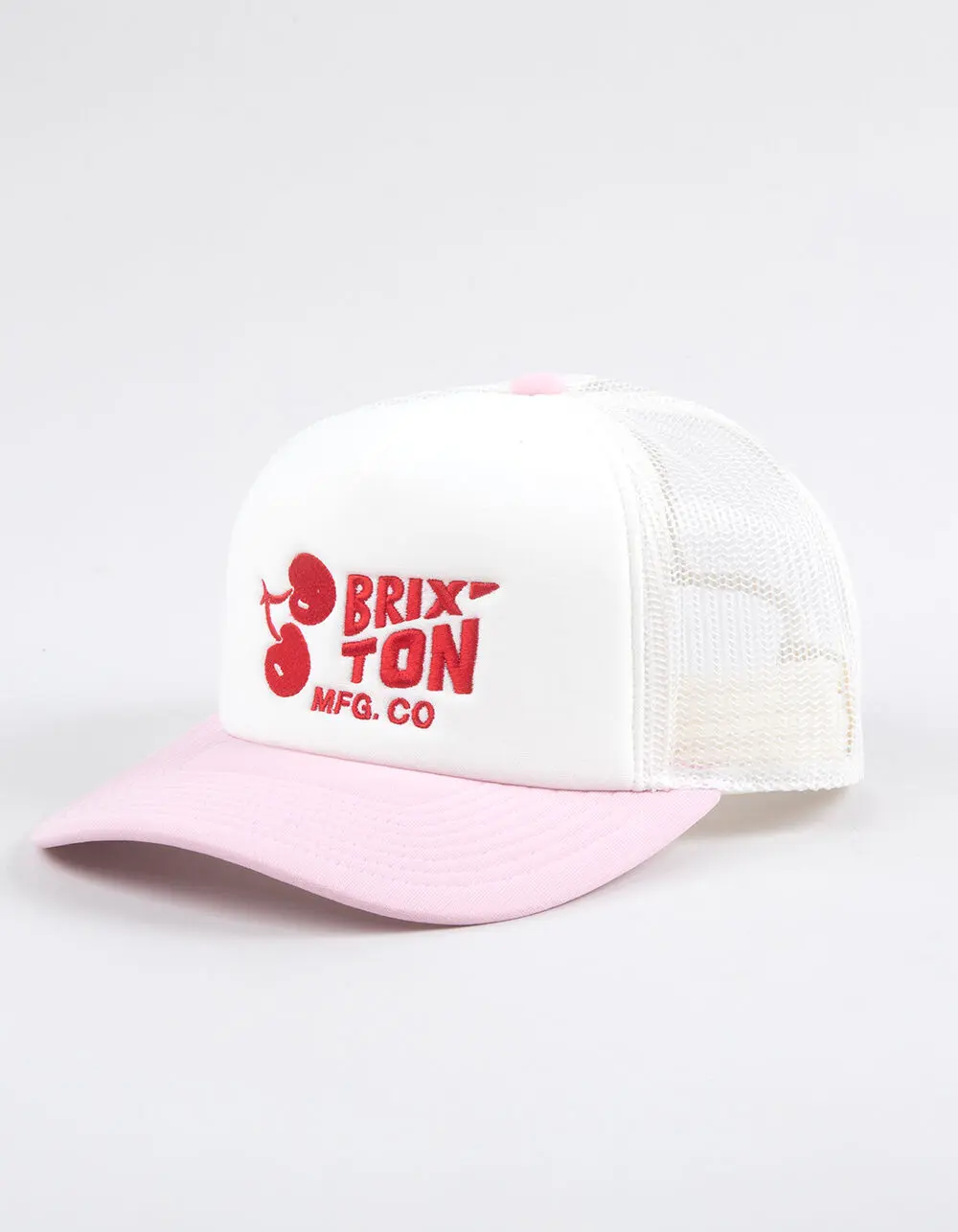 BRIXTON Cherry Womens NetPlus® Trucker Hat, Pink  &  White