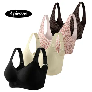 4-Pack Women's "Jelly Cup" Bras – Wire-Free, Full Coverage, Versatile Everyday Wear – Comfortable, Seamless, Padded T-Shirt Bras (Classic Style)
