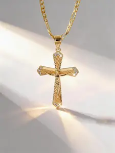 14k Jesus Cross Necklace, Religious Medal Design, Perfect for Church Events and Daily Wear, Elegant Jewelry for Faithful Followers