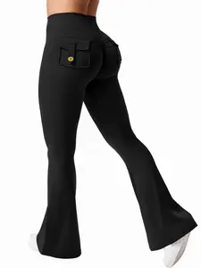 Women's High Elasticity Athletic Stretchable Cargo Pocket Yoga Pants, Slim-Fit Sporty Leggings, Butt-Lifting Tight Fitness Pants, All Seasons Wear, Gym Workout Leggings, Skinny Yoga Bottoms