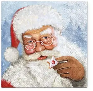 Christmas Napkins Santa Decorative Xmas Paper Decoupage Napkin #2012