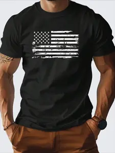 American Flag TShirt Casual Hip Hop Vintage Streetwear Men Unisex Casaual O-neck Tee Summer Clothes