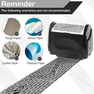 Privacy Protection Roller Stamp, 2-Piece Set + 4 Refills, Covers Personal Info Address, Home Office Security Tool