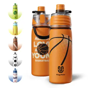 20oz Insulated Misting Water Bottle - 3D Textured Baseball Leak-Proof Cooling Sprayer for Training & Games