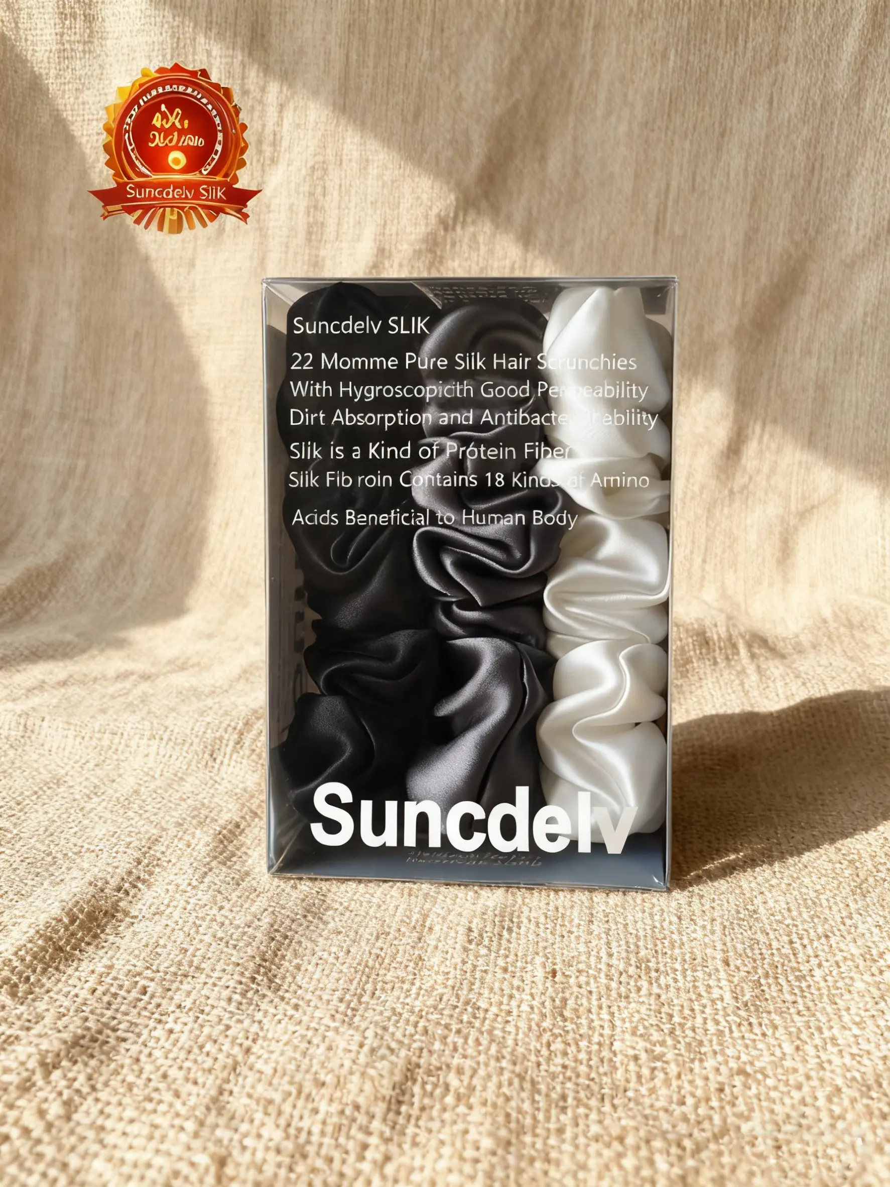 Suncdelv Silk Hair Tie Set, Silk Scrunchies, Elegant Minimalist Style, 22mm Thickness, Plain Color, High-Quality Headband, Valentine's Day Gift