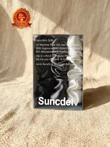 Suncdelv Silk Hair Tie Set, Silk Scrunchie, Elegant Minimalist Style, 22mm Thickness, Plain Color, High-Quality Headband, Valentine's Day Gift
