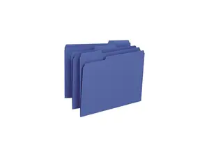 Smead 13193 File Folders, 1/3 Cut Top Tab, Letter, Navy, 100/Box