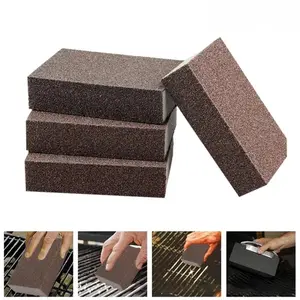 Rust Eraser Sponge: Heavy Duty Scrubber for Pans, Non-Scratch Cookware Cleaner, Removes Stubborn Stains, Oven & Grill Grime. Heat-Resistant, Anti-Slip Handle, Safe on Pots & Baking Sheets, Square Sponge