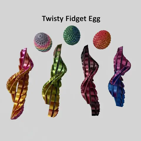 1-Piece Artist-Made 3D Printed Twisty Fidget Dragon Egg - Pocket-Size No Friction Stress Relief Tool, Dragon Scale Twist Spiral Desk Toy, Easter Gift & Home Decoration for Creatives
