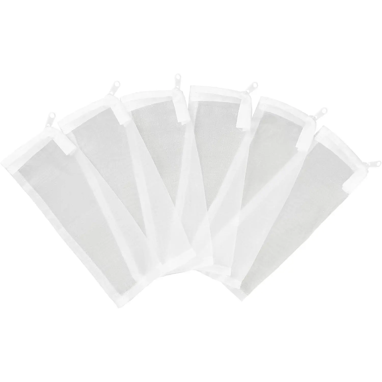 Aquarium Filter Media Bags, 6pcs 100 Micron Extra Fine Mesh Bags with Plastic Zipper for Activated Carbon (3" x 8") - Fish Tank Filter Accessories