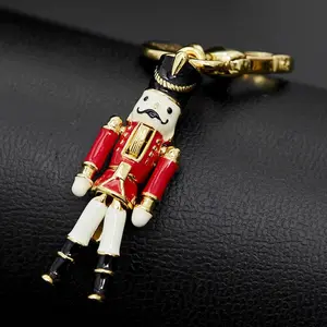 Nutcracker Soldier Charm Necklace - Enamel Christmas Toy Soldier Pendant, Festive Winter Holiday Costume Jewelry Gift for Women