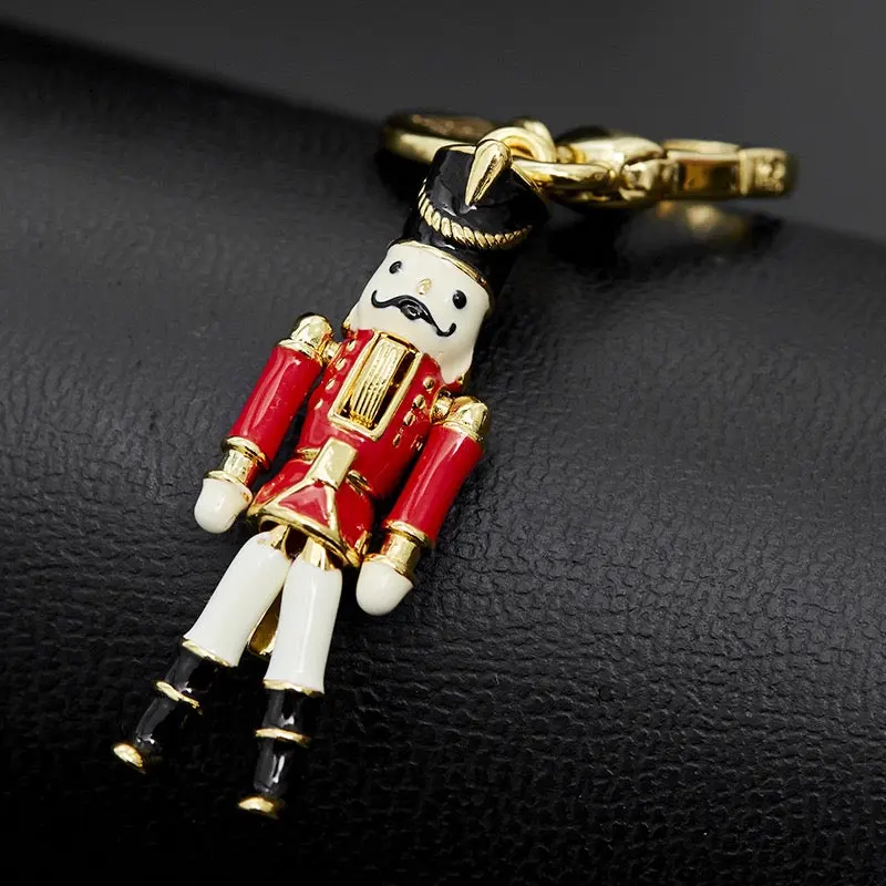 Nutcracker Novelty Toy Figure Necklace for Women, Festive Gold-Tone Enamel Soldier Pendant, Collectible Christmas Holiday Jewelry, Collectibles, Novelty Toy Figure Necklaces, Chain Jewelry Necklaces
