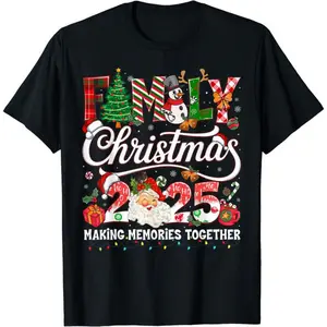 GGOR Funny Matching Group Santa Xmas Family Christmas 2026 Squad T-Shirt