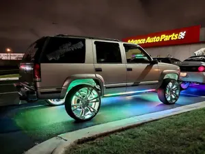 Dream Color Chasing LED Underglow Light Strips, 4PCS (2x 6.5FT & 2x 4FT) Multi-Color Car Wheel Lights Combo, IP68 Waterproof Truck Wheel Lights Set with Bluetooth App Control