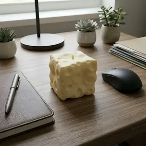 7cm Cheese Block Stress Relief Squeeze Toy, Vaseline-Filled, Soft-to-Touch Novelty Toy