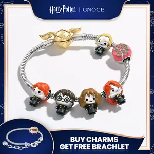 GNOCE Harry Potter Charm Beads, Collectible Charms Featuring Harry, Ron, Hermione and Luna, for Wizarding World Fans