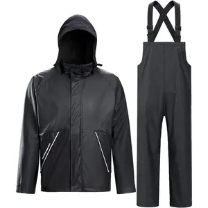 TOWN&FIELD Rain Suits for Fishing Waterproof Rain Gear for Men Women Heavy Duty Rain Coat Jacket with Pants/Overalls
