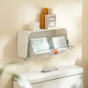 Pad Holder for Bathroom,Sanitary Napkins Organizer,Feminine Tampons Storage Day Overnight  Pad Holder, White