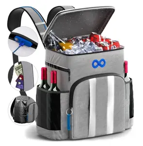 Everlasting Comfort Insulated Cooler Backpack Leak Proof Thermal Bag Picnic Backpack, Gray