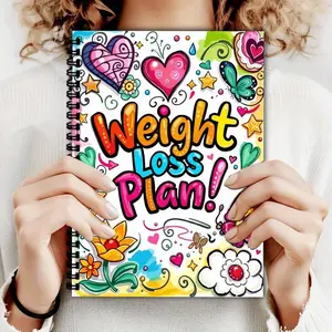 104-Page A5 Weight Loss Diary with Fitness Equipment Design, Female and Male Motivation Fitness and Weight Management Sheet, Self-Discipline Guide