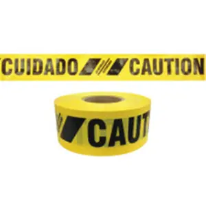 Presco 764-SBR35XY13 3 in x 500 ft. Reinforced Barricade Tape - Yellow, Caution