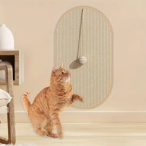 Cat Scratching Pad, 1 Count Wall Mounted Cat Scratcher, Cat Scratching Board, Natural Sisal Scratcher, Pet Supplies for Indoor Cat, Cat Furniture, Cat Accessories, Scratching Posts, Home