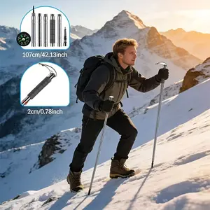 Portable Hiking Stick Detachable Lightweight Design Unisex for Outdoor Hiking Walking Poles Telescopic Aluminum Trekking